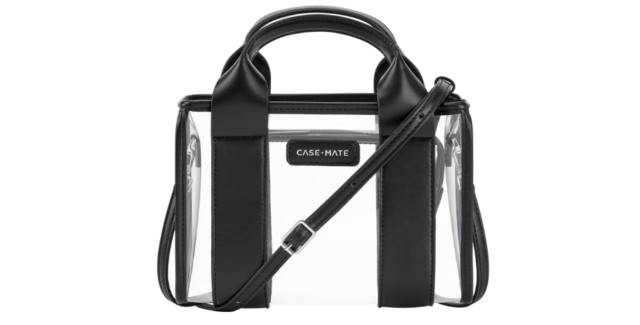  Case-Mate Stadium Tote Bag for Women - Clear Bag for Stadium Events - Black/Clear Mini Purse with Crossbody Strap - Water-Resistant Tote Handbags for Keys,...