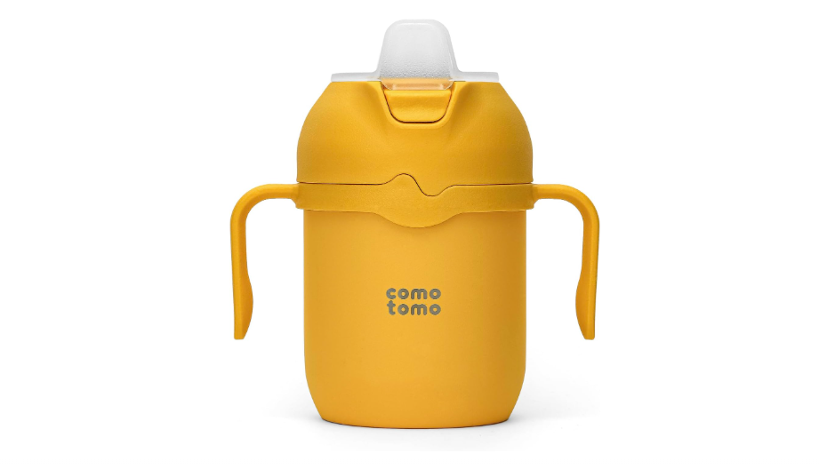  Comotomo Toddler Tumbler 8oz Insulated Sippy Cup with Silicone Straw and Spout, Yellow (Yellow)
