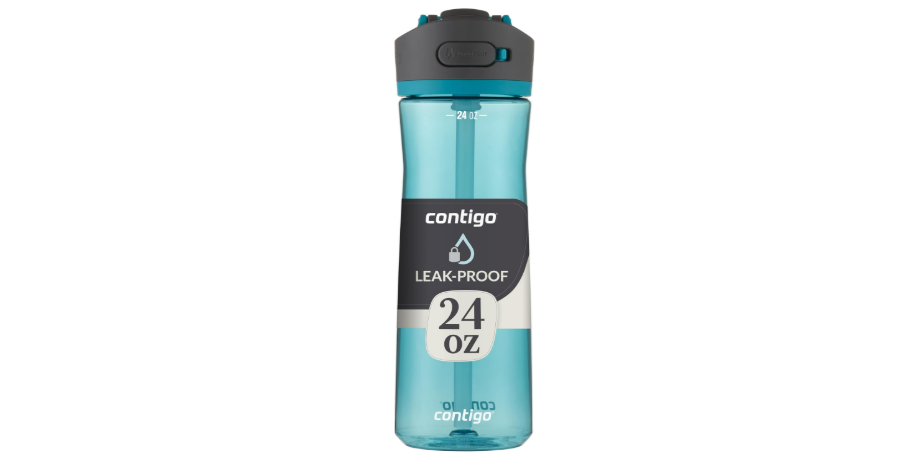 Contigo Ashland 2.0 Leak-Proof Water Bottle with Lid Lock and Angled Straw, Dishwasher Safe, Interchangeable Lid, 24oz, Juniper