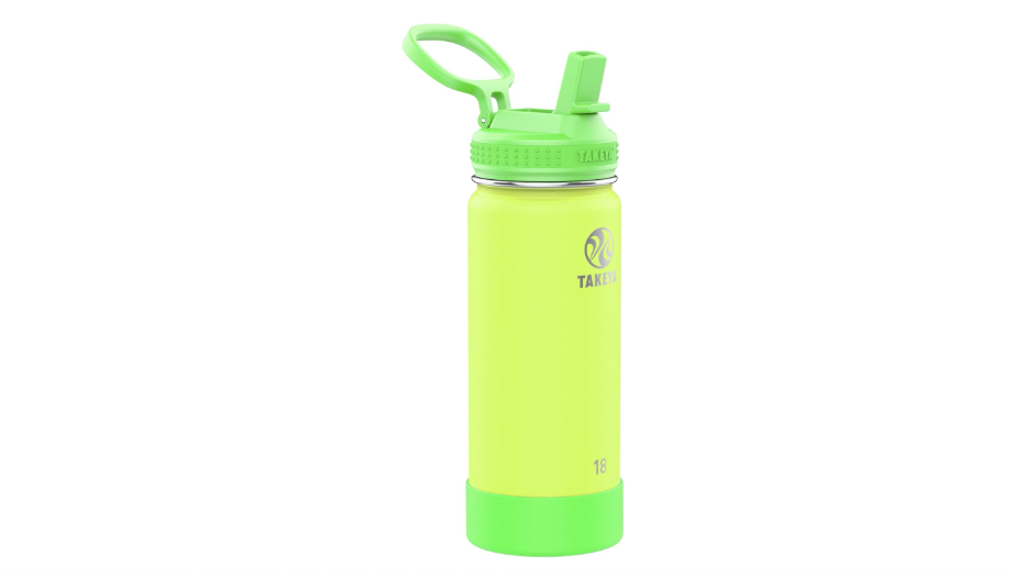 Takeya Actives Kids Glow-in-the-Dark Water Bottle with Straw Lid - Stainless Steel Bottle with BPA-Free Lid - Reusable & Dishwasher-Safe Water Bottle -...