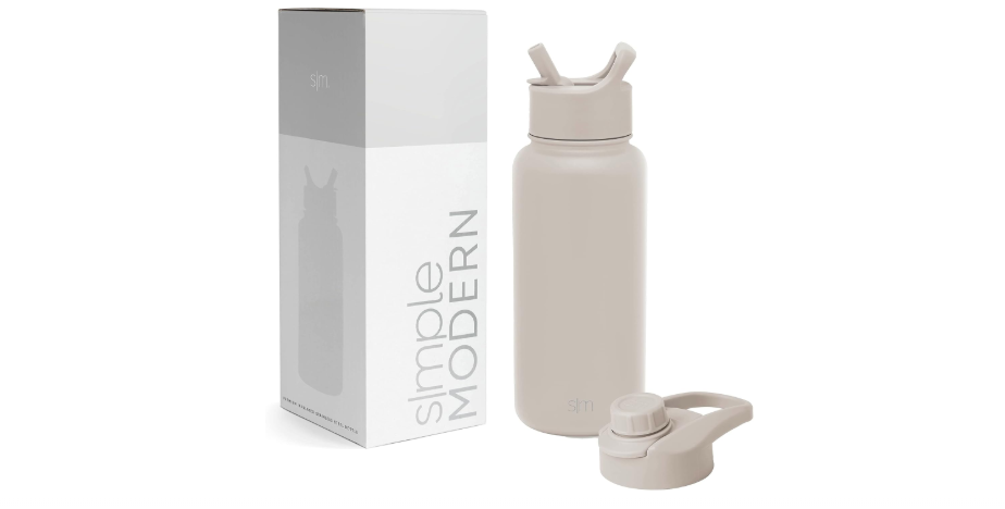 Simple Modern Water Bottle with Straw and Chug Lid Vacuum Insulated Stainless Steel Metal Thermos Bottles | Reusable Leak Proof BPA-Free Flask for Sports |...