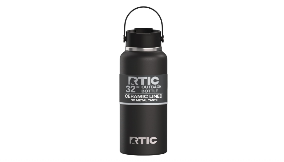 RTIC 32oz Outback Water Bottle, Ceramic Lined, Insulated, Stainless Steel, Double Wall Vacuum-Insulation, Leak-Proof Lid, BPA-Free Water Flask Hiking,...