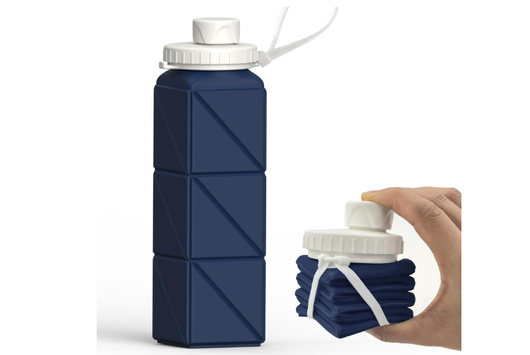 
BEAUTAIL Collapsible Water Bottles 20.6oz, Silicone Foldable Portable Travel Water Bottle, BPA-Free, Leakproof Reusable for Traveling Camping Hiking Cycling