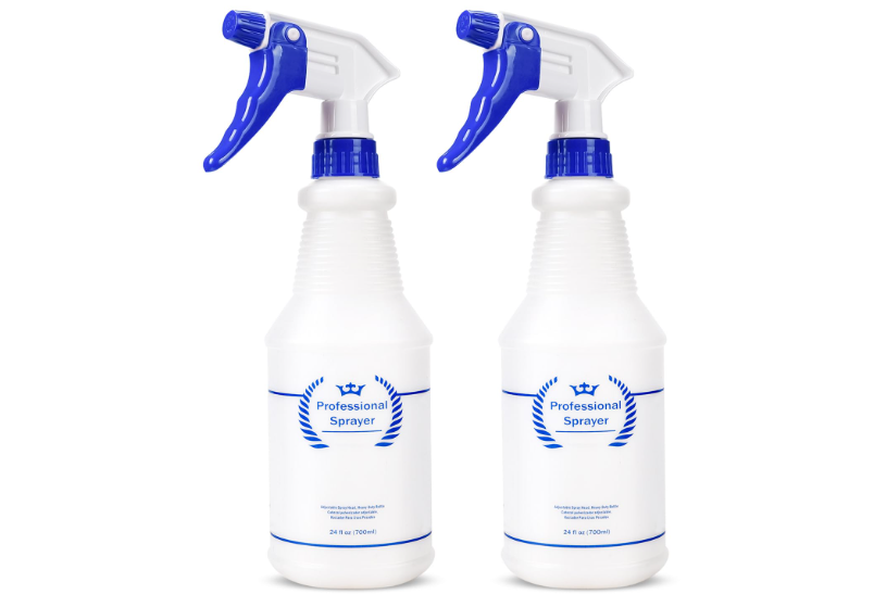 Plastic Spray Bottle, Empty Spray Bottles (2 Pack 24 Oz), All-Purpose Sprayer for Cleaning Solutions, Hair Spray, Bleach, Planting, BBQ, Mist & Stream