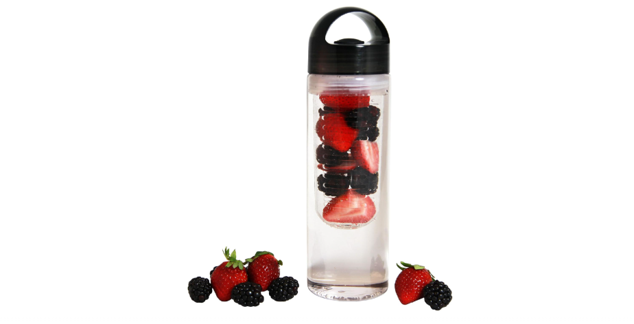  Tier1 23oz Fruit Infuser Water Bottle with Loop Cap - BPA free - Black