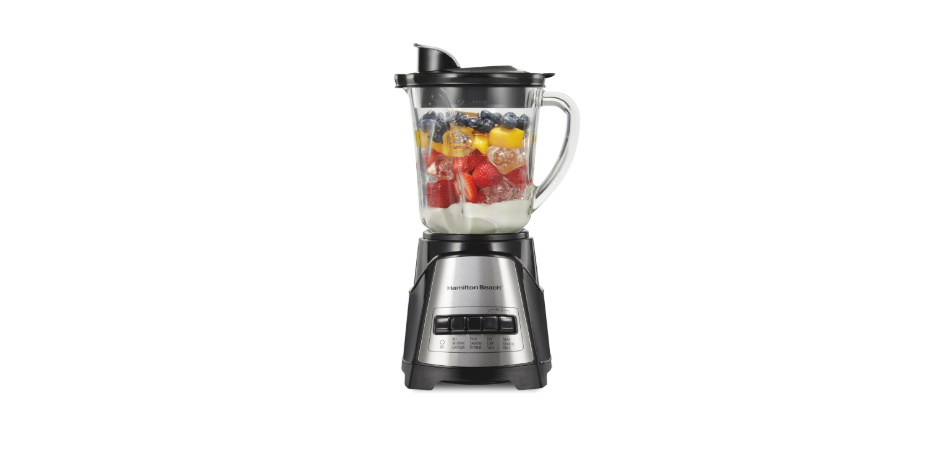 Hamilton Beach Power Elite Wave Action Blender For Smoothies, 40 Oz Glass Jar, 12 Functions Including Puree, Crush Ice, 700 Watts - Black (58148A)
