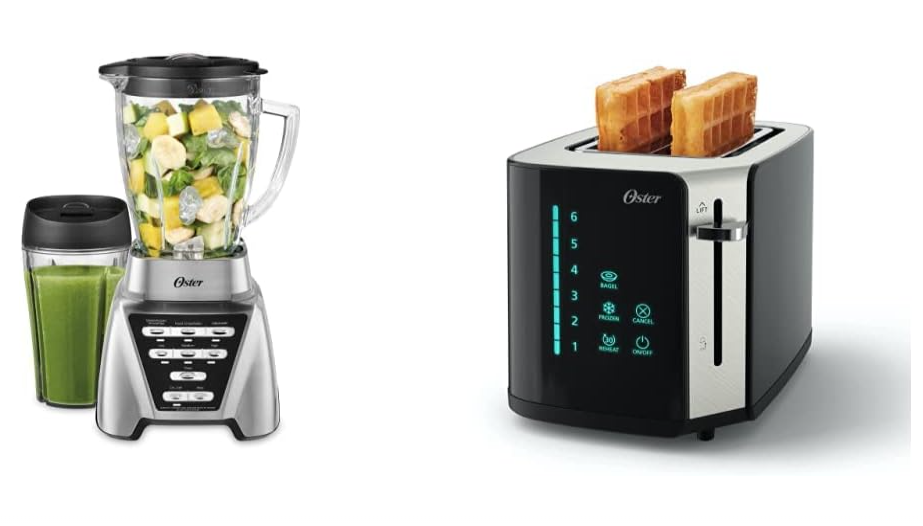 Oster Blender | Pro 1200 with Glass Jar + Oster 2-Slice Toaster, Touch Screen