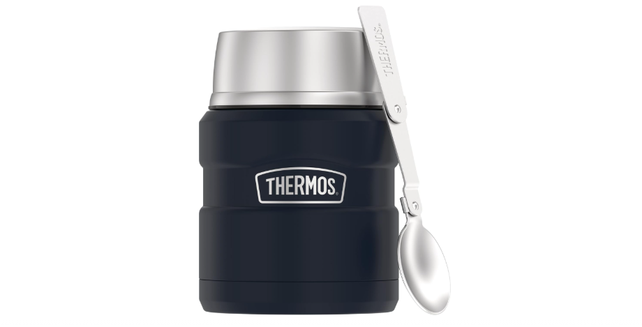  THERMOS Stainless King Vacuum-Insulated Food Jar with Spoon, 16 Ounce, Midnight Blue