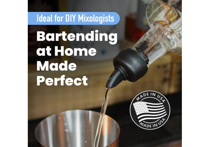  The Pure Pour Liquor Bottle Pourers - Leak-Proof Pour Spouts with Dust Caps – Fits Most Alcohol, Syrup, Olive Oil & Vinegar Bottles – Dishwasher Safe -...