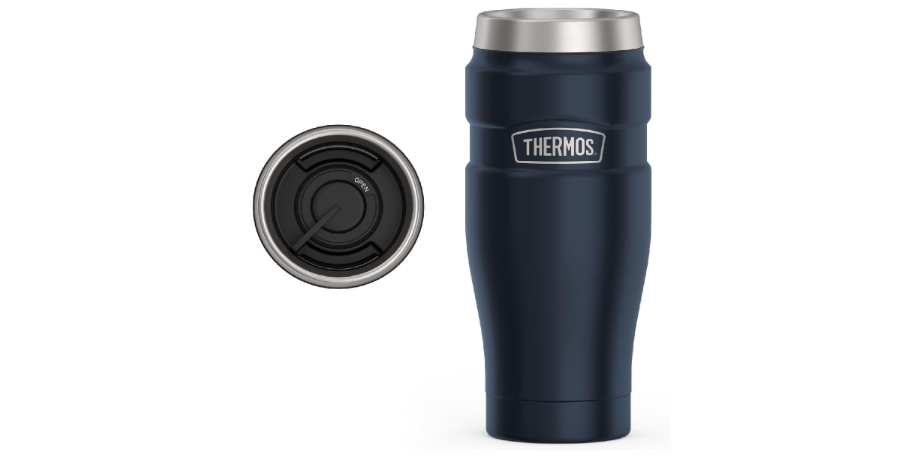 THERMOS Stainless King Vacuum-Insulated Stainless Steel Tumbler - 16oz, Midnight Blue - Insulated Coffee Tumbler for Hot & Cold Drinks - Leak-Proof &...