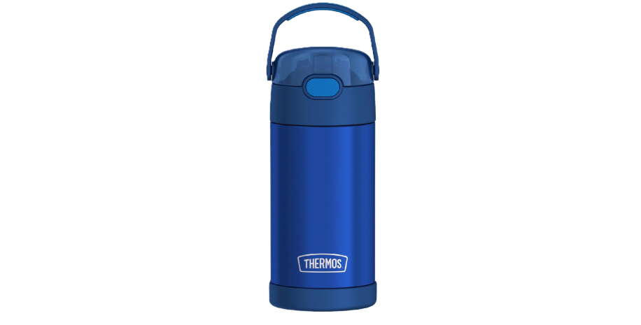 THERMOS FUNTAINER 12 Ounce Stainless Steel Vacuum Insulated Kids Straw Bottle, Blue