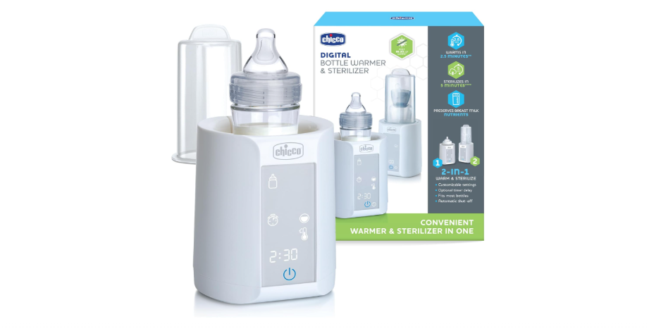 Chicco Digital Bottle Warmer & Sterilizer for Baby Bottles, Baby Food Jars, and Milk Bags | Eliminates 99.9% of Germs | 4 Heating Options | Digital...