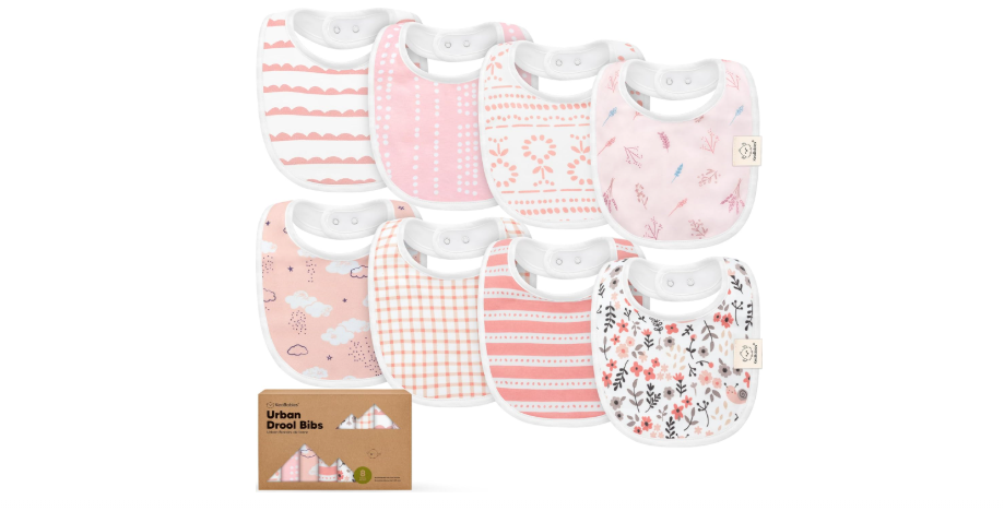 8-Pack Organic Baby Bibs for Boys, Girls - Soft Cotton Drooling and Teething Bibs for Baby Girl & Boy, Extra Absorbent, Easy To Clean & Put On for...