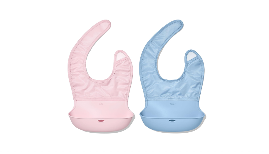 OXO Tot Roll-Up Bib - 2 Pack - Blossom and Dusk