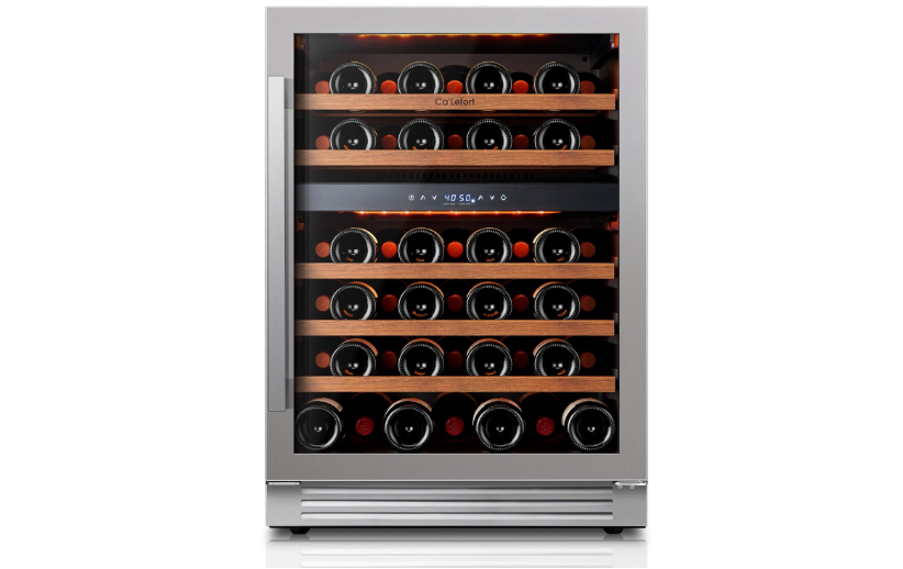  Ca'Lefort Wine Fridge & Cooler - 24 Inch 52 Bottle Wine Cooler Refrigerator, 40-65°F Dual Zone Wine Refrigerator Glass Door, 3 LED Built-in or.