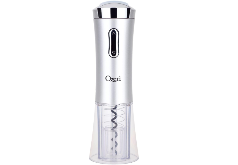 Ozeri Nouveaux Electric Wine Opener with Removable Free Foil Cutter, Refined Silver