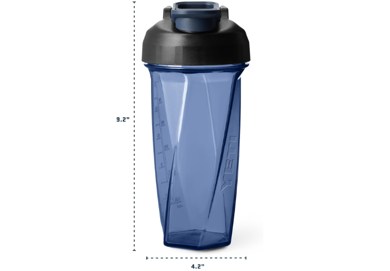 YETI Yonder Helimix Vortex Blender Shaker Bottle Holds up to 27oz | No Blending Ball or Whisk | USA Made | Portable Pre Workout Whey Protein Drink Shaker Cup | Dishwasher Safe, Charcoal