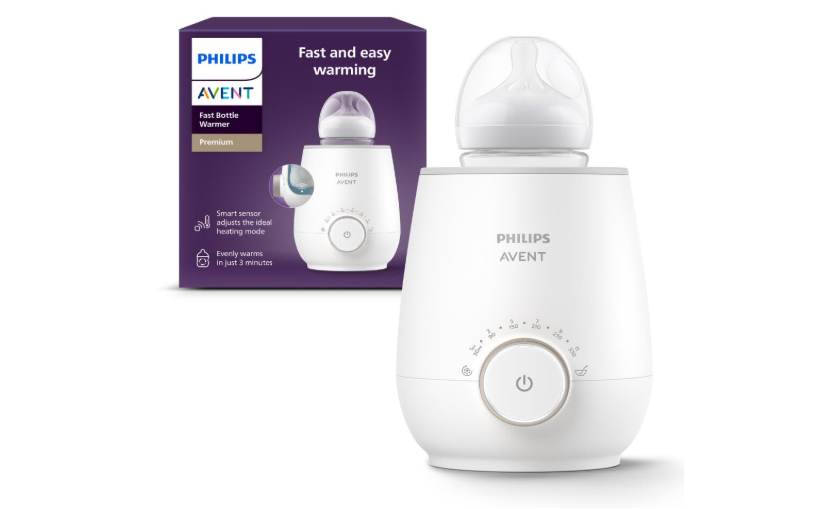 Philips Avent Premium Fast Bottle Warmer, with Smart Temperature Control, Water Bath Technology, Automatic Shut-Off, Model SCF358