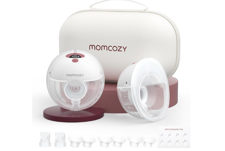 Momcozy M5 Hands-Free Wearable Breast Pump, Double-Sealed Flange for Baby-Like Comfort, 3 Modes & 9 Suction Levels, Portable Electric Pump – 24mm,...
