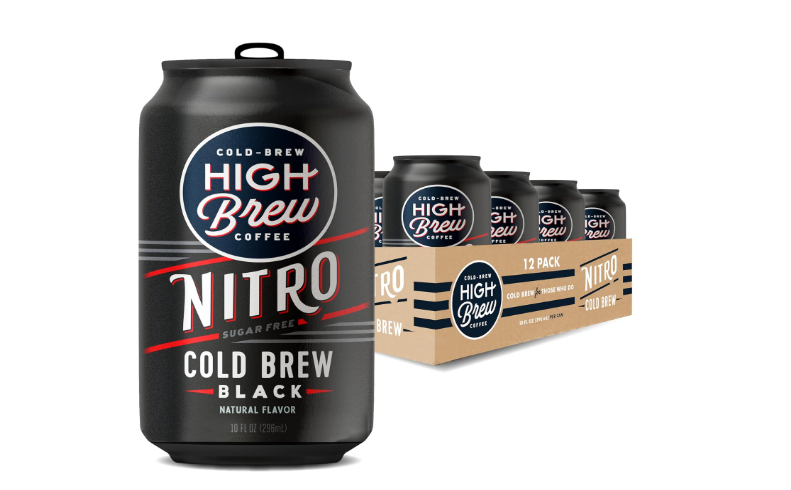 High Brew Coffee, Nitro Black, Cold Brew Coffee, Sugar Free, Dairy Free, 10 Fl Oz, Ready-To-Drink (Pack of 12) 