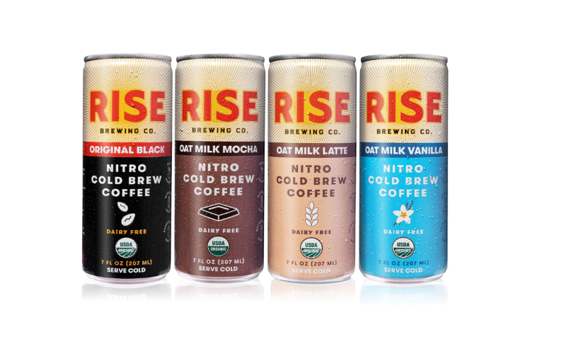 RISE Brewing Co. Nitro Cold Brew Coffee, Organic, Non-GMO, Clean Energy & Low Acidity, 3x Original Black, Oat Milk Latte, Oat Milk Mocha & Oat Milk... 