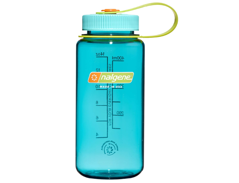 Nalgene Sustain Tritan BPA-Free Water Bottle Made with Material Derived From 50% Plastic Waste (using ISCC certified mass balance), 16 OZ, Wide Mouth, Cerulean 