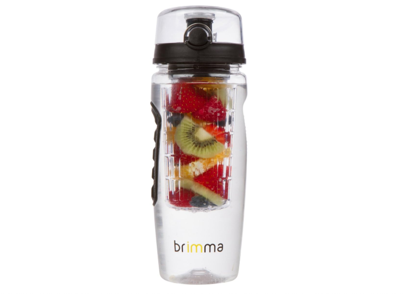 Brimma Fruit Infuser Water Bottle - 32 oz Large, Leakproof Plastic Fruit Infusion Water Bottle for Gym, Camping, and Travel 
