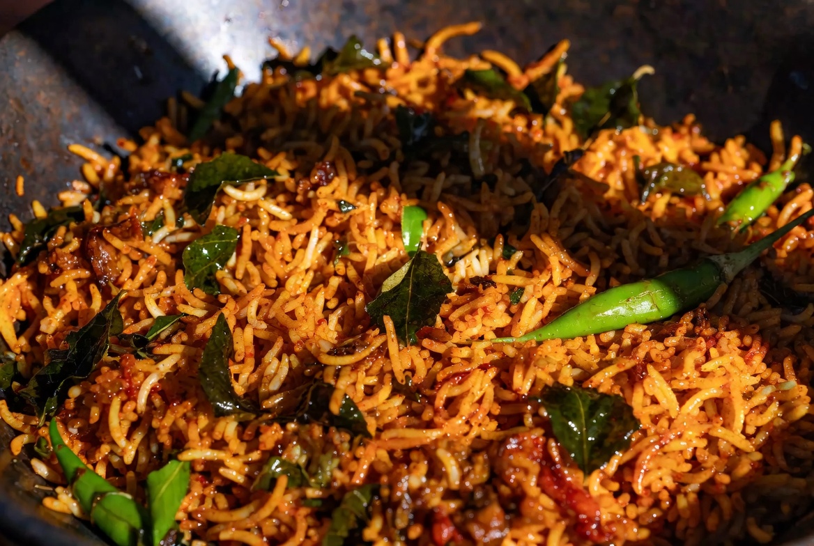 Authentic Vijayawada chicken biryani with spicy masala and basmati rice