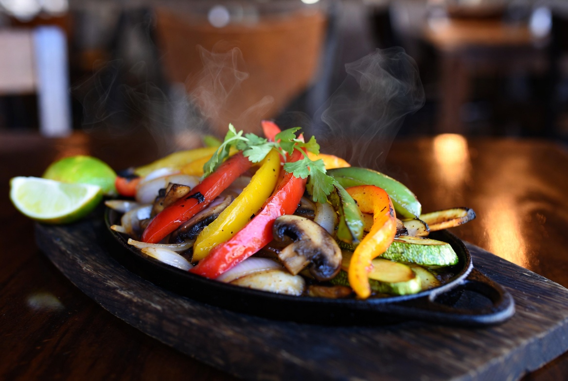 Plant-based veggie fajitas skillet at Chili's restaurant