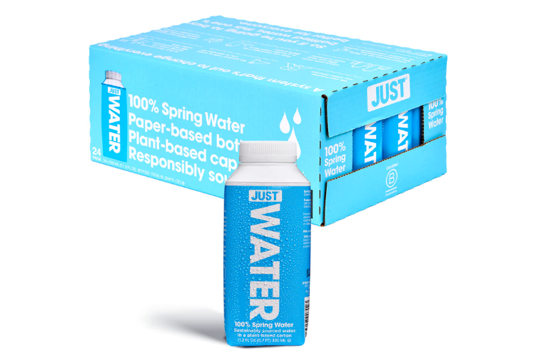 JUST Water - 100% Spring Water, Naturally Alkaline, 8.0 pH - Plant-Based, BPA Free, Sustainable and Fully Recyclable Boxed Water Bottle - Eco-Friendly - 11... 