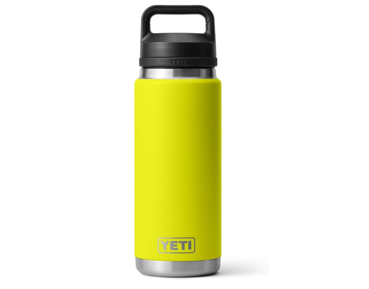 YETI Rambler 26 oz Bottle, Leakproof, Vacuum Insulated, Stainless Steel with Chug Cap, Firefly Yellow 