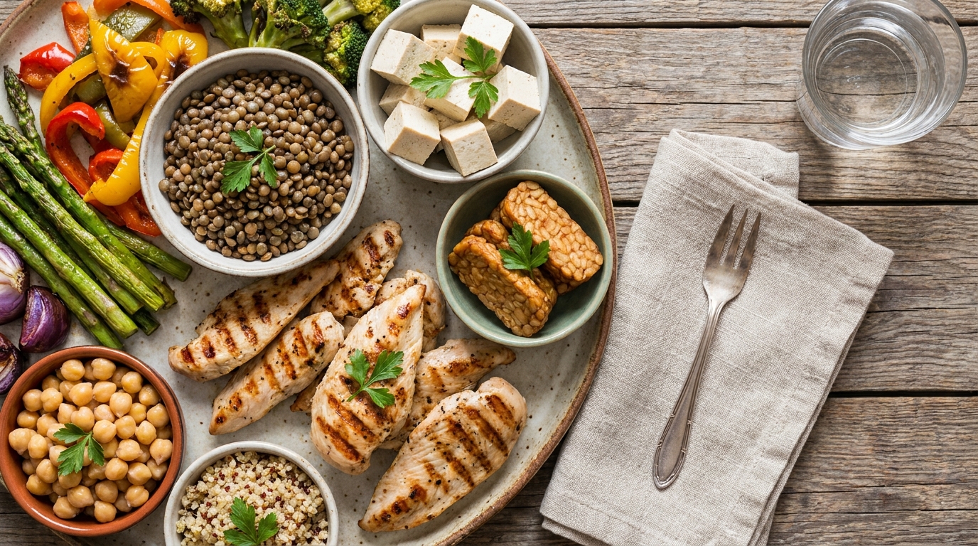 Tyson grilled chicken strips versus whole-food plant protein comparison