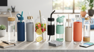 best glass water bottle with straw
