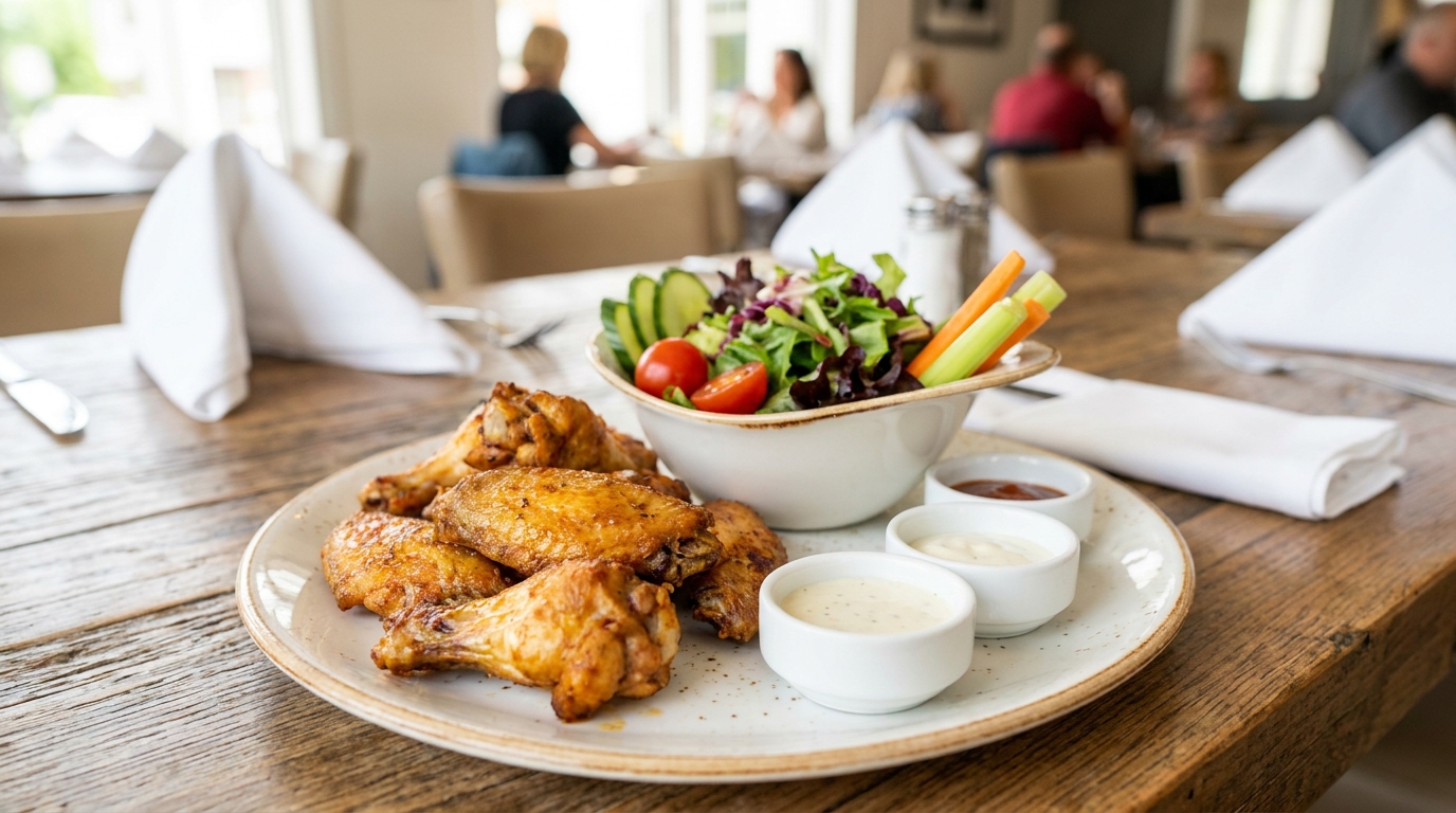 Healthy restaurant ordering choices for chicken wings