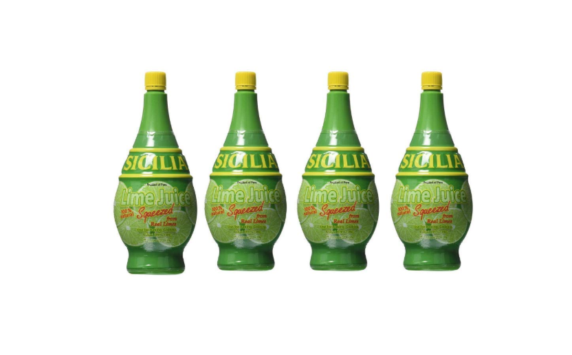 Sicilia 100% Organic Lime Juice, Pure Non GMO Lemon Juice 7oz (Pack of 4) 