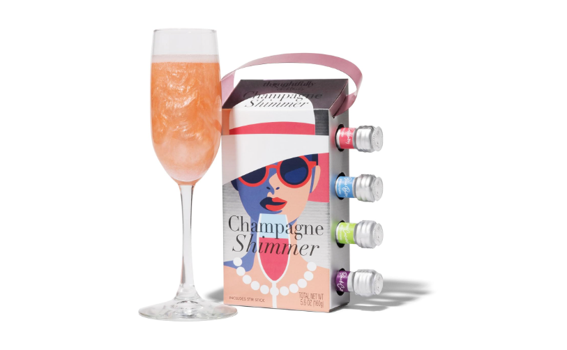 Thoughtfully Cocktails, Champagne Shimmer Gift Set, Add Shimmer to Champagne, Prosecco or Carbonated Beverages with Raspberry, Blueberry, Lime, and...
