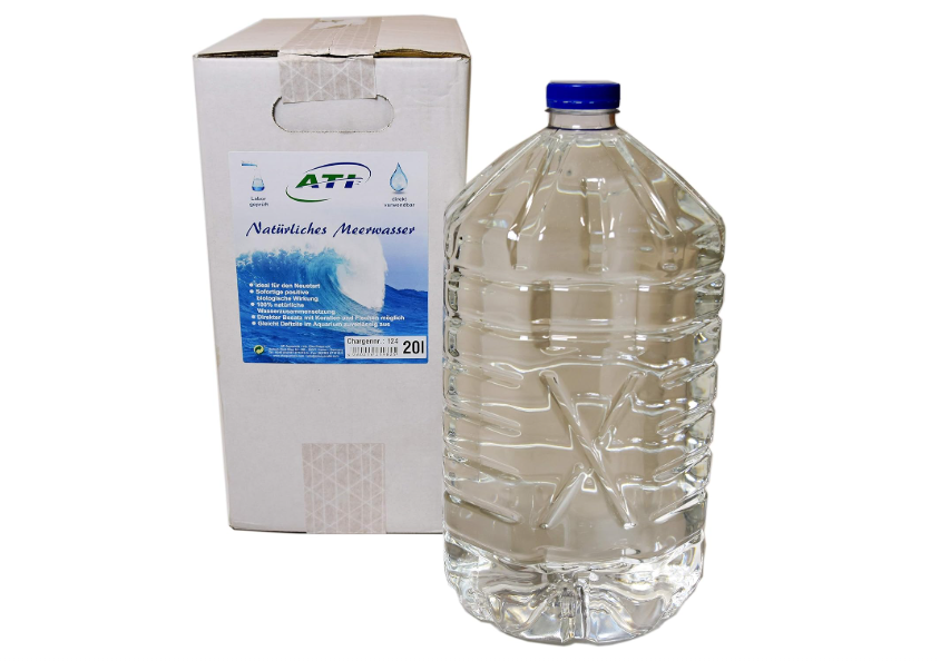 Original ATI - 100% Pure and Natural Sea Water for Saltwater Aquariums - Laboratory Tested and Ready to Use Contents: 20 Litres (2 x 10 Litre Container) 
