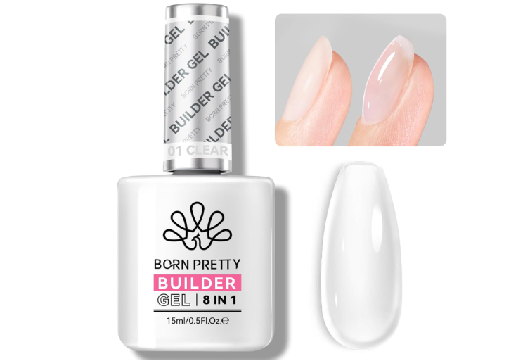BORN PRETTY Builder Gel for Nails,8-in-1 Clear Builder Nail Gel for Nail Apex and Gel Extension Strengthener,Nail GLue Gel Hard Gel Base Rhinestone Nail... 