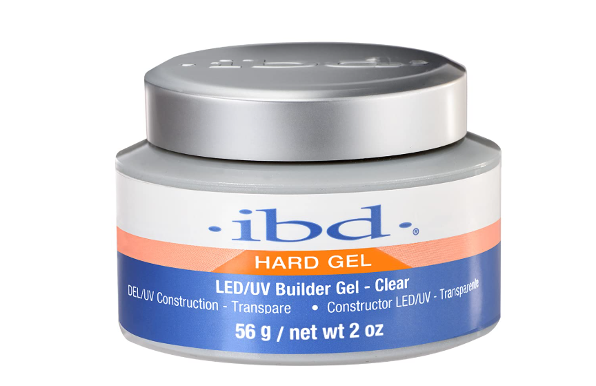 IBD Hard Gel LED/UV Builder Gel – Clear, Nail Extension & Overlay Gels, Strong Acrylic Finish, Professional Quality, 2 oz, 1 Pack 