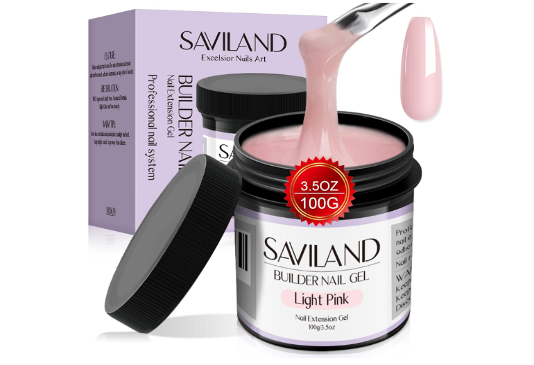 SAVILAND 100 G Builder Gel for Nails - 3.5 oz Light Pink Nail Builder Gel for Nail Extension Nail Art Manicure Starter for Professional Nails Salon Home DIY 
