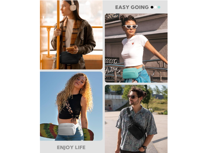 WATERFLY Waist Packs Fanny Pack: Small Fashion Belt Bag Casual Waist Bag for Women Men Hip Pack for Walking Hiking Everywhere
