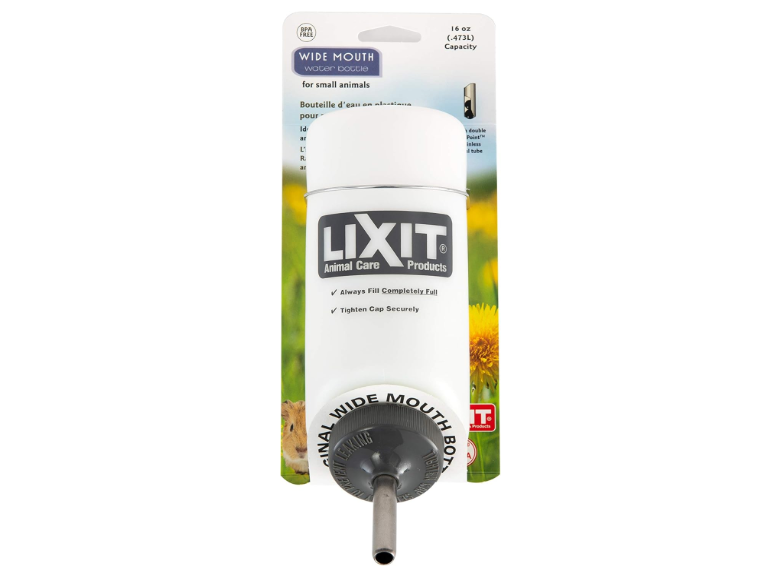 Lixit Wide Mouth BPA-Free Cage Water Bottles for Rabbits, Ferrets, Guinea Pigs, Rats, Chinchillas, Hamsters, Mice, Hedgehogs, Gerbils and Other Small... 