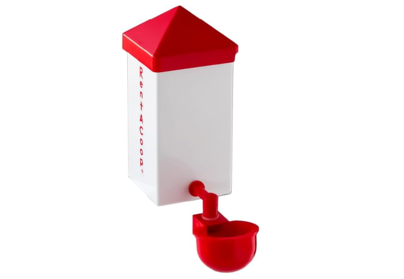RentACoop 32oz(1L) Automatic Drinker - BPA-Free Waterer with Auto-Fill Cup and Horizonatl Nipple - Suitable for Chicks, Quail, Pigeons, Doves, and Other...
