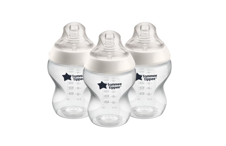 Tommee Tippee Closer to Nature Baby Bottles, Breast-Like Nipples with Anti-Colic Valve, 9oz, 3 Count