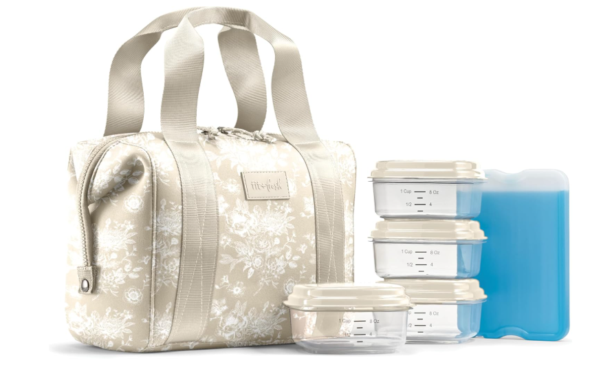 Fit & Fresh Remi Lunch Bag for Women Work – Neoprene Lunch Tote with Containers & Ice Pack, Reusable Meal Prep Lunch Box, Large Capacity, Machine...
