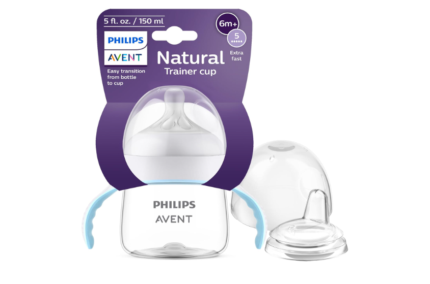 Philips Avent Natural Trainer Cup with Extra Fast Flow Natural Response Nipple (Flow 5) and Soft Spout, 5oz, SCF263/01