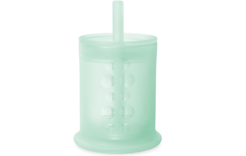 Olababy Silicone Training Cup with Straw Lid | Babies Water Drinking Cup | 6+ Mo Infant To 12-18 Months Toddler | Sippy Cup For Kids & Smoothie Cup |...