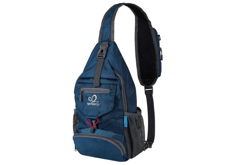 WATERFLY Packable Small Crossbody Sling Backpack Shoulder Chest Bag Daypack for Hiking Traveling 