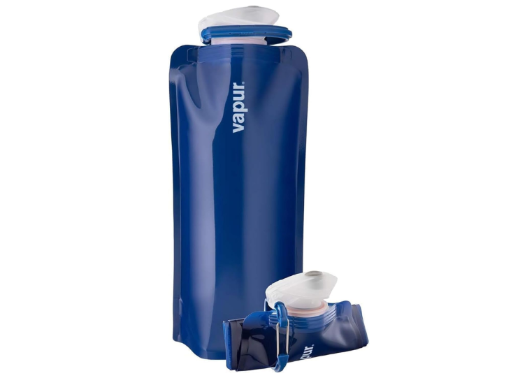 Vapur Collapsible Water Bottle with Carabiner - 34oz (1L), Admiral Blue - Flexible & Lightweight Water Bottle for Travel, Concert, Hiking, and Outdoor...