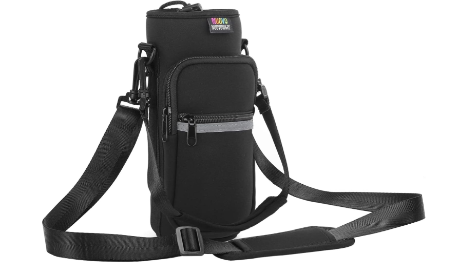 Nuovoware Water Bottle Carrier Bag,25oz/40oz/64oz Bottle Pouch Holder,Adjustable Shoulder Hand Strap 2 Pocket Sling Neoprene Sleeve Sports Accessories for...